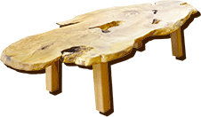 楽しい形の栗のローテーブル